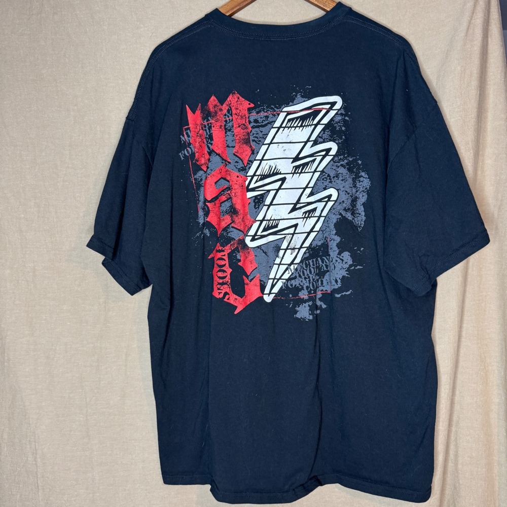 Vintage Mac Tools Mens 2XL Black Graphic T-Shirt Lightning Bolt Mechanic Tee